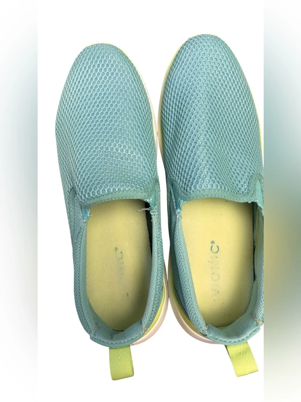 Vionic Vortex Zeta Active Slip-On Sneakers Light Blue/Yellow Women’s Size 9
